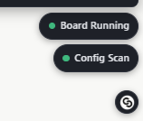 Close-up of the browser extension's per-thread status pills